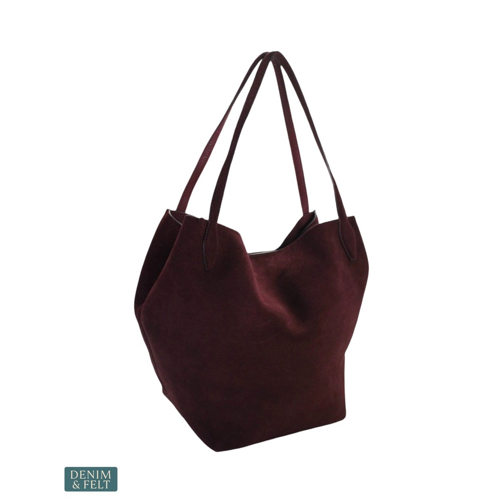 Madewell The Shopper Tote Soft Grain Suede Dark Carob Oversized Shoulder Bag - Picture 8 of 14